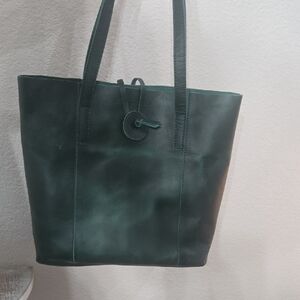 Montana Hudson Green Leather Tote Bag